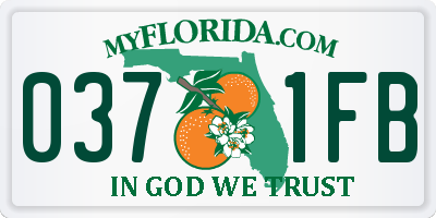 FL license plate 0371FB