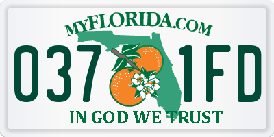 FL license plate 0371FD