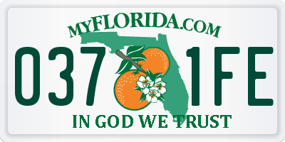 FL license plate 0371FE
