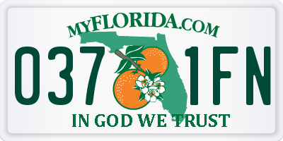 FL license plate 0371FN