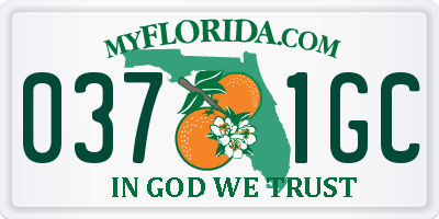 FL license plate 0371GC