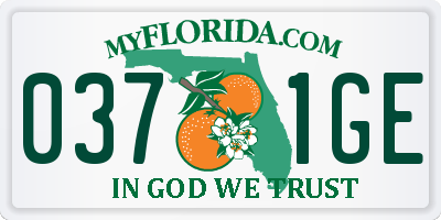 FL license plate 0371GE