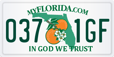 FL license plate 0371GF