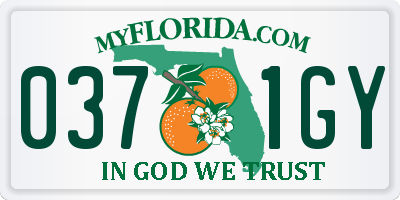 FL license plate 0371GY