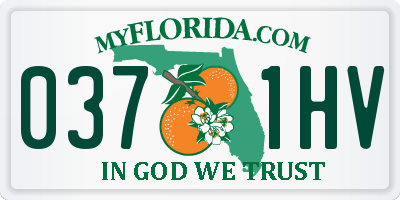 FL license plate 0371HV