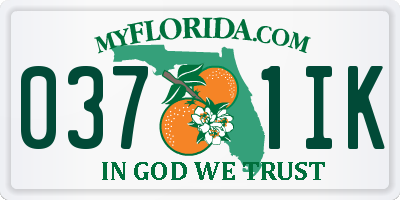 FL license plate 0371IK