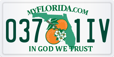 FL license plate 0371IV