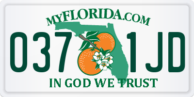FL license plate 0371JD