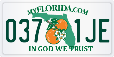 FL license plate 0371JE