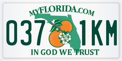 FL license plate 0371KM