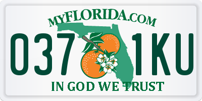 FL license plate 0371KU