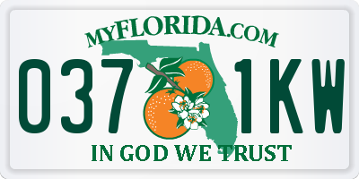 FL license plate 0371KW