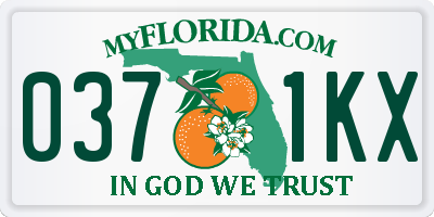 FL license plate 0371KX