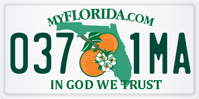 FL license plate 0371MA