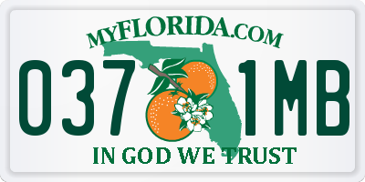 FL license plate 0371MB