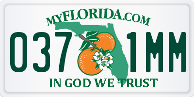 FL license plate 0371MM
