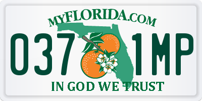 FL license plate 0371MP