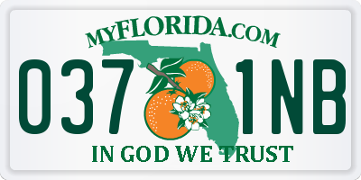 FL license plate 0371NB