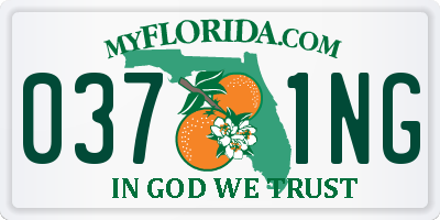 FL license plate 0371NG