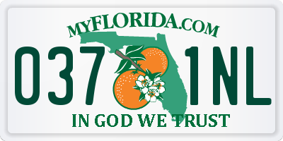 FL license plate 0371NL