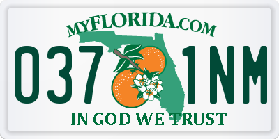 FL license plate 0371NM