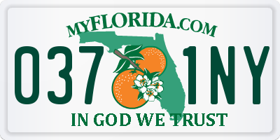 FL license plate 0371NY