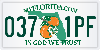 FL license plate 0371PF