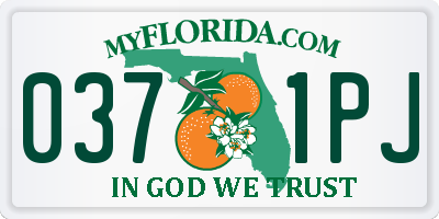 FL license plate 0371PJ