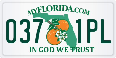 FL license plate 0371PL