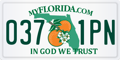 FL license plate 0371PN