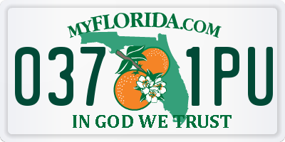 FL license plate 0371PU