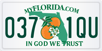 FL license plate 0371QU
