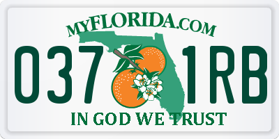 FL license plate 0371RB