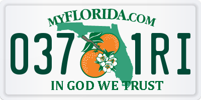 FL license plate 0371RI