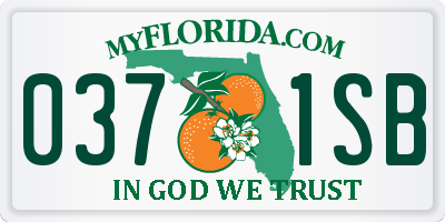 FL license plate 0371SB