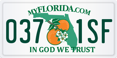 FL license plate 0371SF