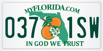 FL license plate 0371SW