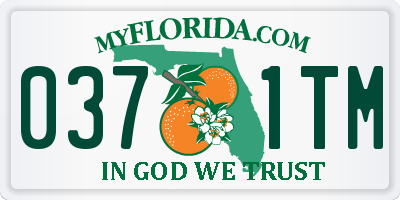 FL license plate 0371TM