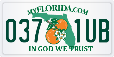 FL license plate 0371UB