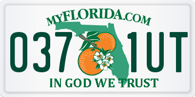 FL license plate 0371UT