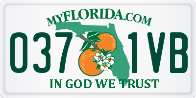 FL license plate 0371VB