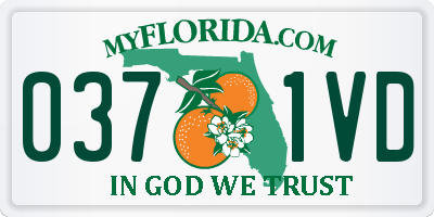 FL license plate 0371VD