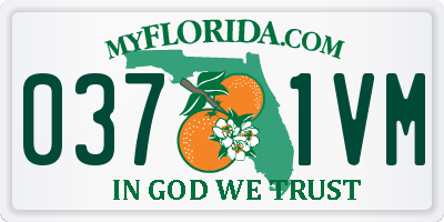 FL license plate 0371VM