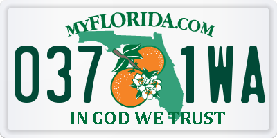 FL license plate 0371WA