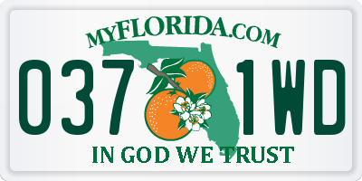 FL license plate 0371WD