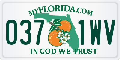 FL license plate 0371WV
