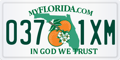 FL license plate 0371XM