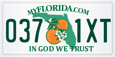 FL license plate 0371XT
