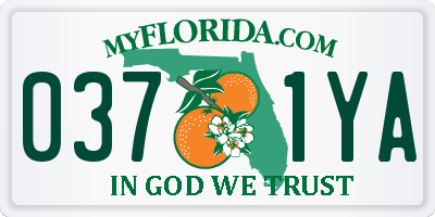 FL license plate 0371YA