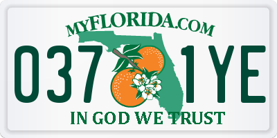 FL license plate 0371YE